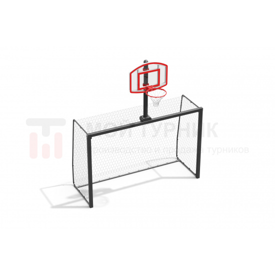 Изображение товара: Ворота для мини-футбола и гандбола с баскетбольным щитом стационарные W-040